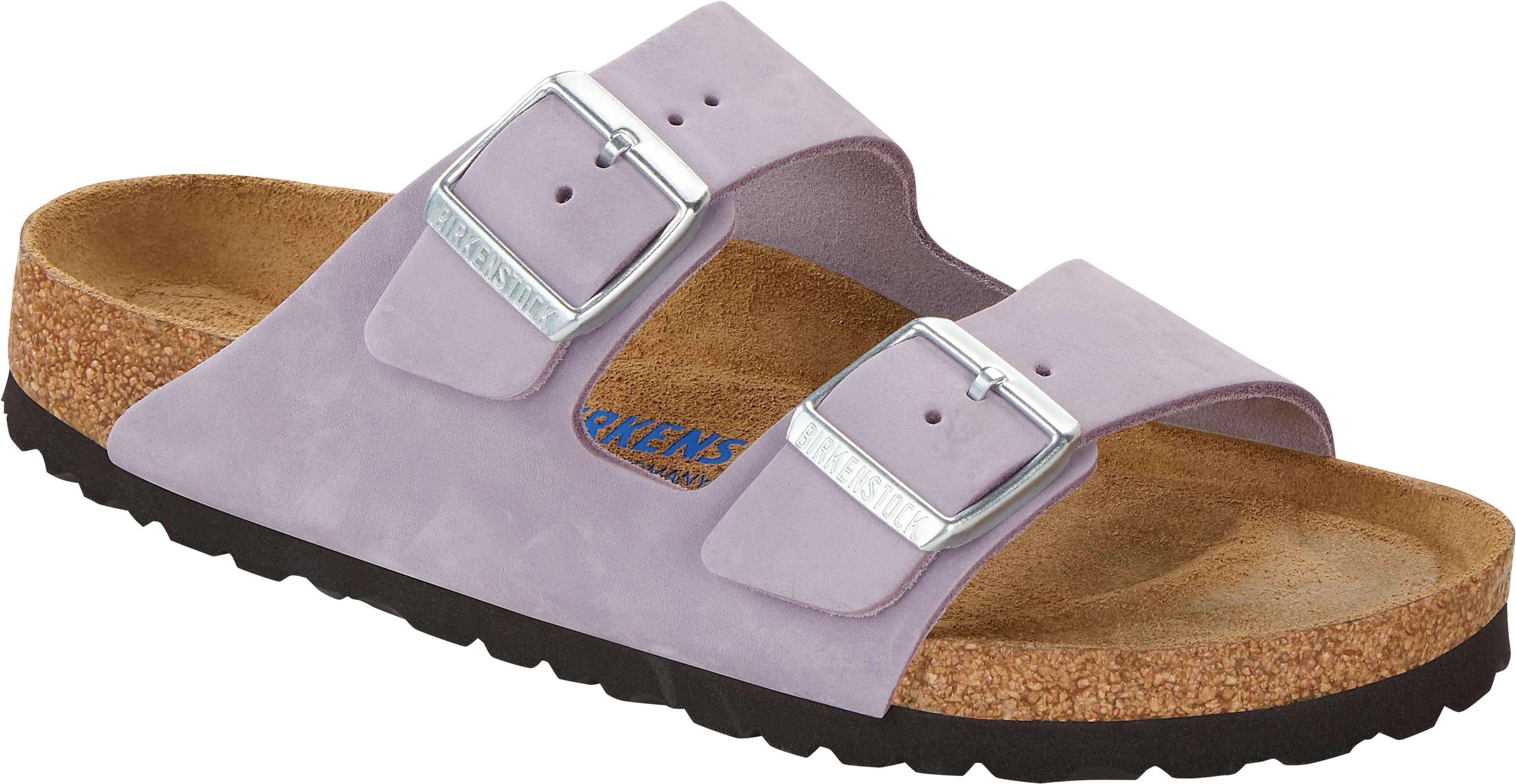 Birkenstock Arizona SFB 1024241 Ladies Purple Fog Nubuck Arch Support Slip On Sandals