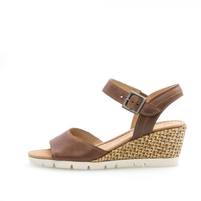 Gabor 22.842.53 Peanut Leather Wedge Heel Sandal - elevate your sole