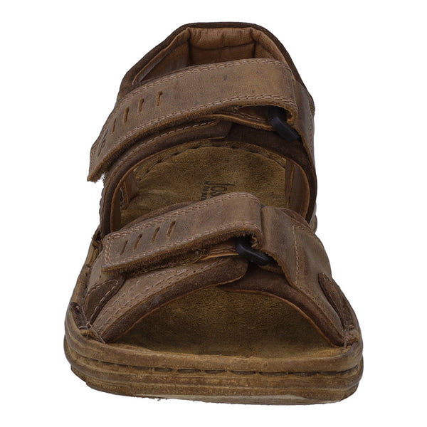 Josef Seibel Raul 19 Mens Castagne & Brasil Brown Leather Touch Fastening Sandals