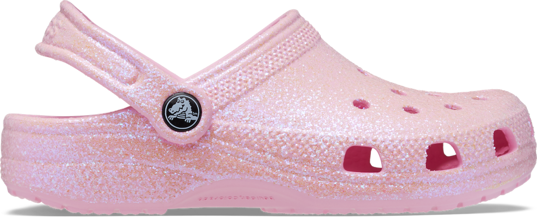 Crocs Classic Glitter K 206993-6S0 Girls Flamingo Pink Clogs