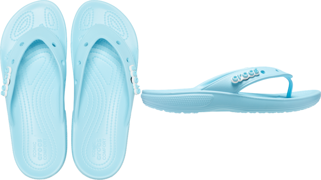Crocs Classic Flip 207713-411 Ladies Arctic Blue Slip On Sandals