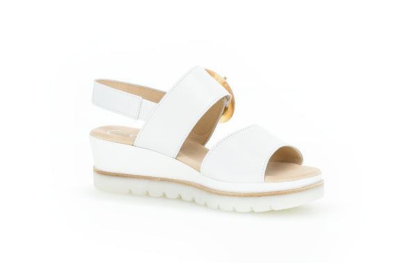 Gabor 44.645.21 Yeo Ladies White Leather Touch Fastening Sandals