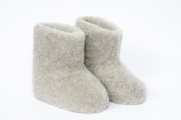 Yoko Boot Unisex Light Grey Pure Wool Bootie Slippers