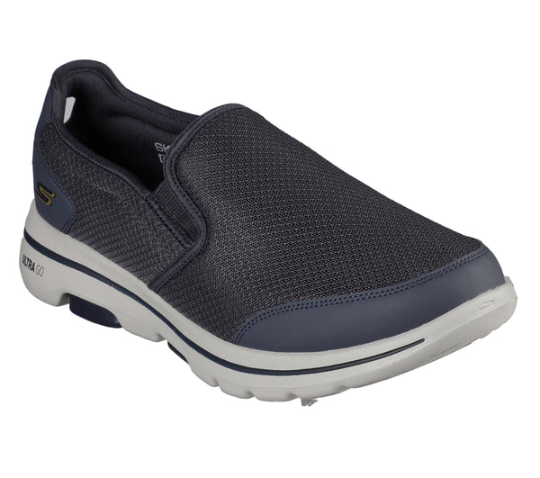 Skechers 216013 Go Walk 5 Delco Mens Navy Grey Slip Ons
