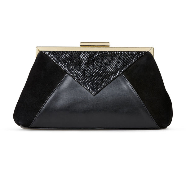 Van Dal Patchwork 3190 Ladies 1001 Black Leather Feature Clutch Bag