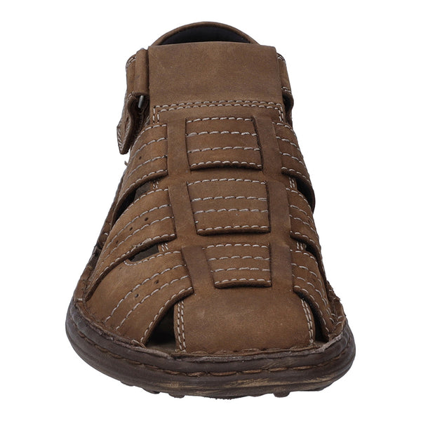 Josef Seibel Vincent 06 Mens Brown Leather Touch Fastening Sandals