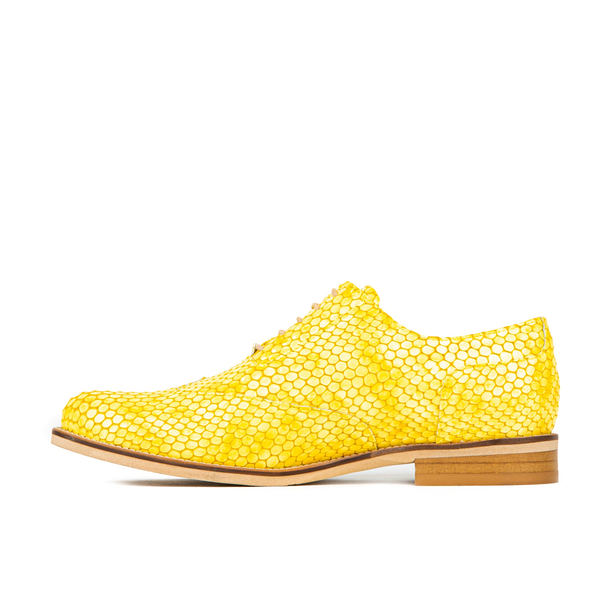 Embassy London Vivienne 7377294 Ladies Yellow Snake Lace Up Shoes