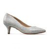 Van Dal Gina Ladies White Feature Print Kitten Heel Court Shoes