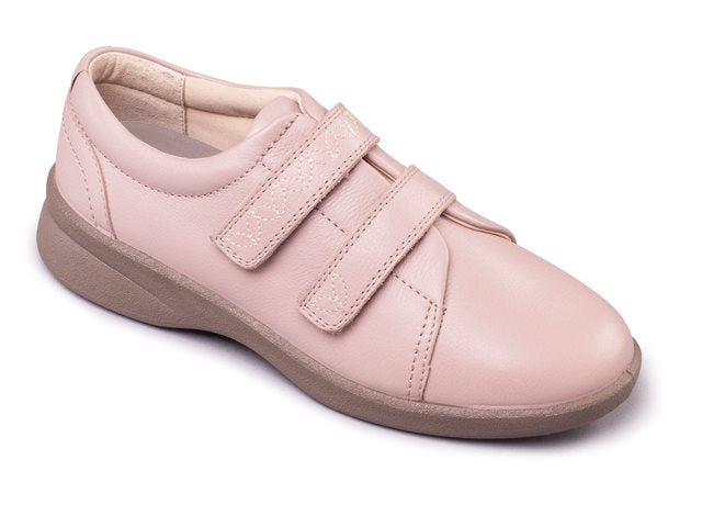 Padders 639 Revive 2 Nude Wide Fit Double Hook and Loop Strap Shoe