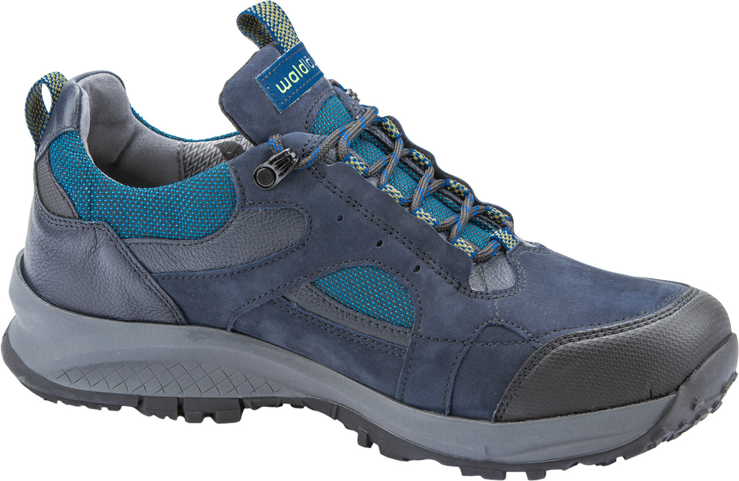Waldlaufer 335959 510 845 Men’s Black and Marine Blue Lace Up Walking Shoes