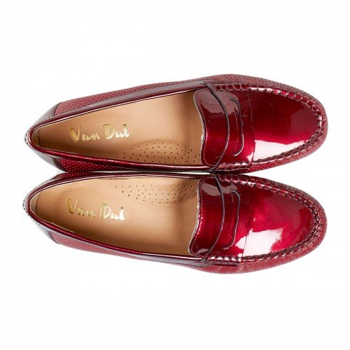 Van Dal Sheldon Mulberry Red Patent Leather Loafer Shoes - elevate your sole