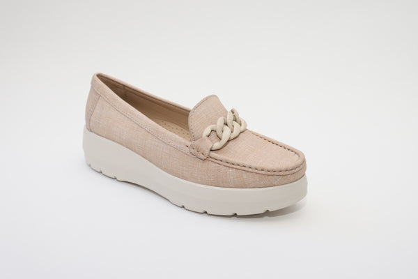 Elevate Your Sole 50606 Locanda Ladies Nude Leather Loafers