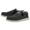 Dude Wally Stretch Canvas Mens Opal Black Textile Slip On Shoes