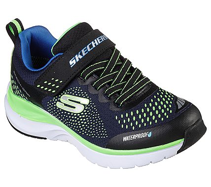 Skechers 403847L Ultra Groove Boys Navy And Black Textile Waterproof Touch Fastening Trainers