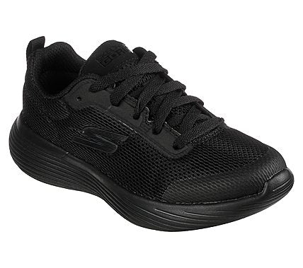 Skechers 405100L Go Run 400 V2 Omega Boys Black Textile Lace Up School Shoes