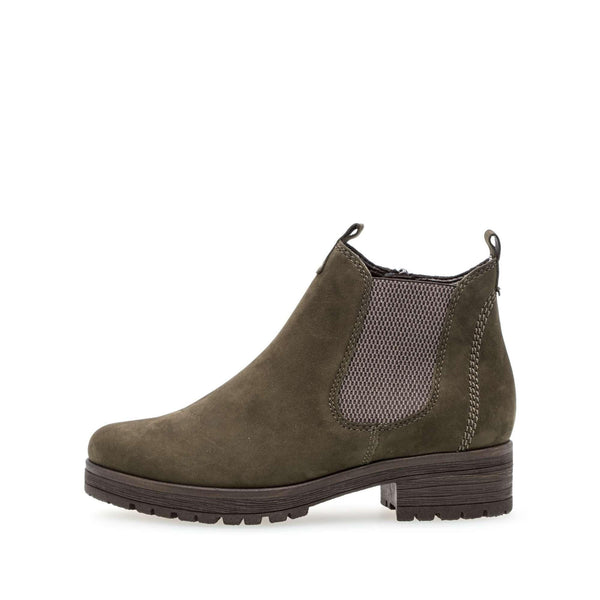 Gabor 32.091.33 Olive Nubuck Leather Ankle Boots - elevate your sole
