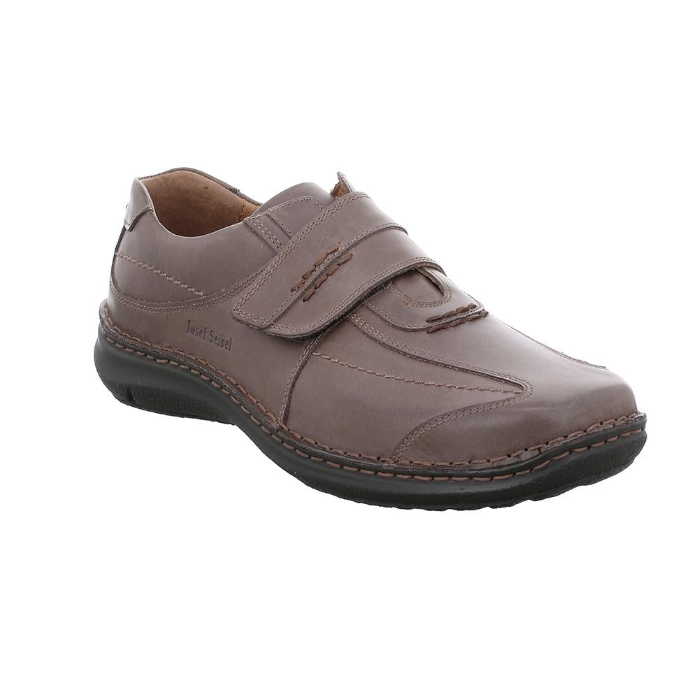 Josef Seibel Alec Dark Brown Leather Hook and Loop Wide Fitting Shoes - elevate your sole