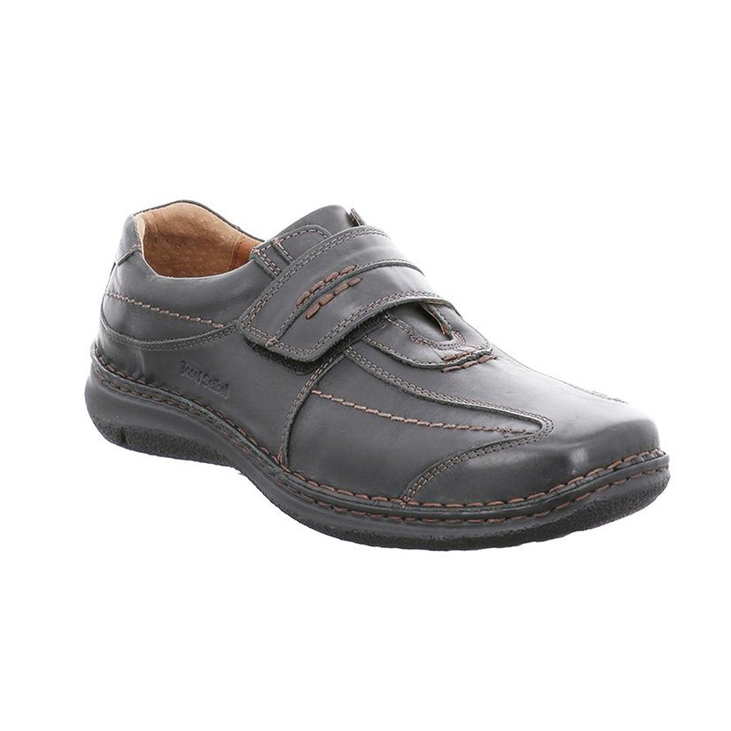 Josef Seibel Alec Black Men’s Leather Hook and Loop Shoes - elevate your sole