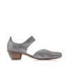 Rieker 43767-14 Ladies White/Denim Leather Heeled Shoes