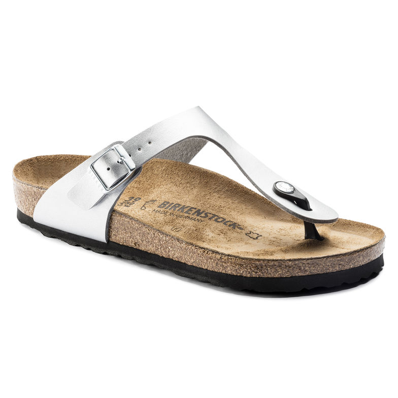 Birkenstock 43851 Womens Gizeh BF Silver Regular Fit Sandals - elevate your sole