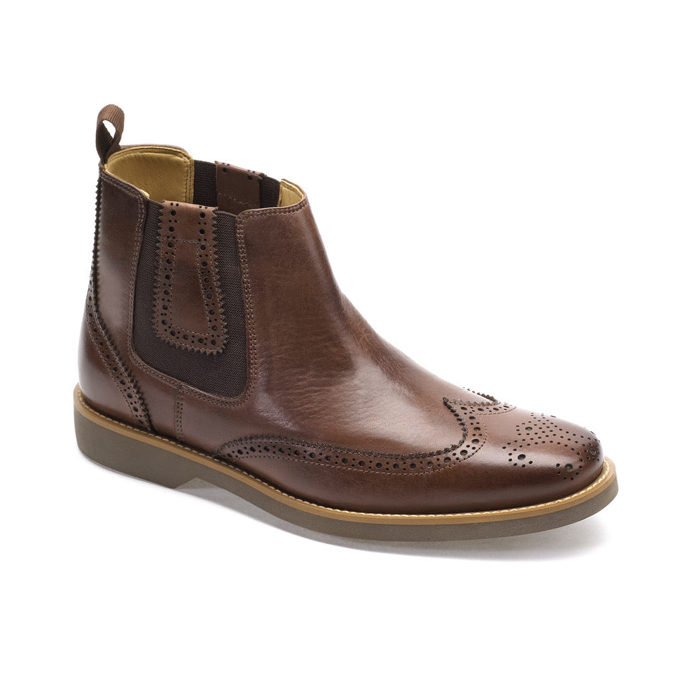 Anatomic Gustavo Touch Brown Coffee Brogue Leather Chelsea Boots - elevate your sole