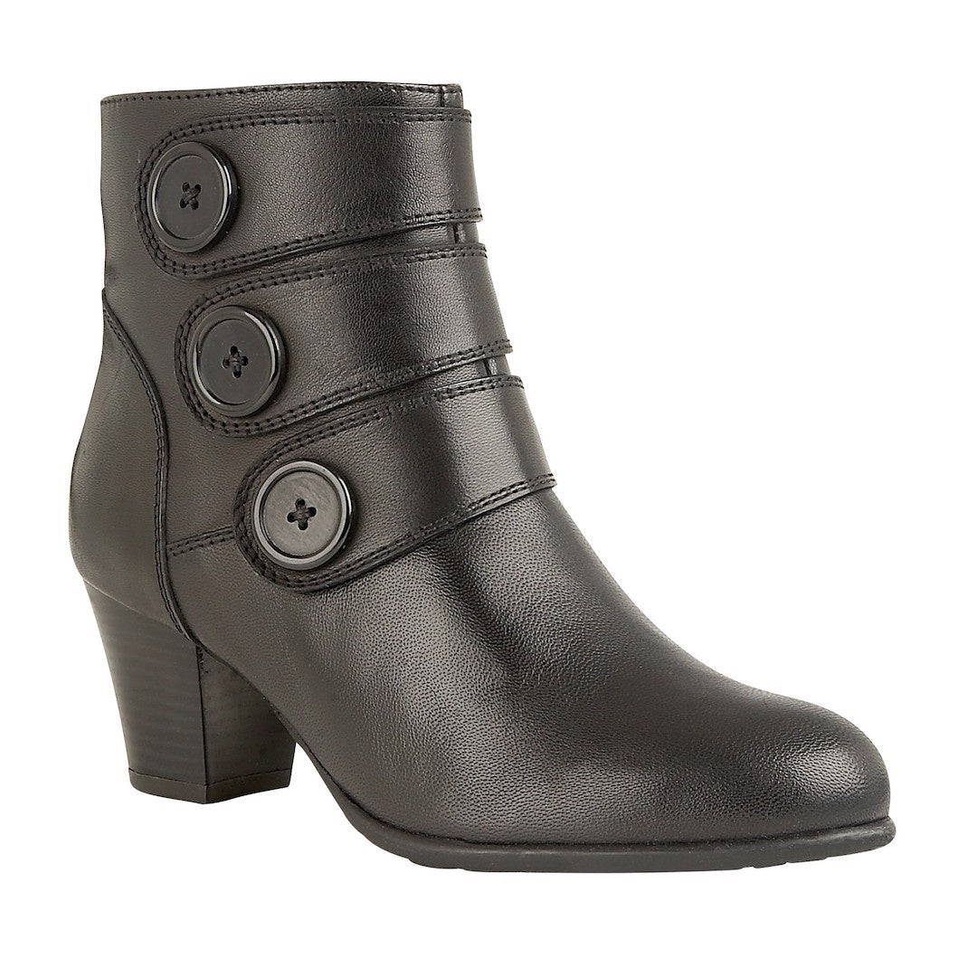 Lotus Locasta Black Leather Ankle Boots - elevate your sole