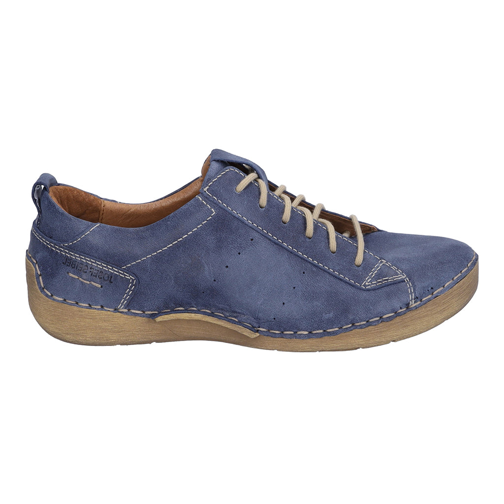 Josef Seibel Fergey 56 Ladies Ocean Blue Leather Lace Up Shoes