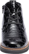 Waldlaufer 604804 150 001 K-Gesa Ladies Black Patent Leather Zip & Lace Ankle Boots