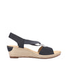 Rieker 624H6-14 Ladies Navy Blue Synthetic Pull On Sandals