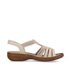 Rieker 62855-60 Ladies Beige Synthetic Pull On Sandals