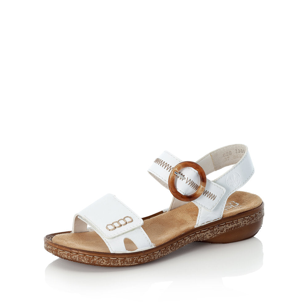 Rieker 628Z3-80 Ladies White Touch Fastening Sandals