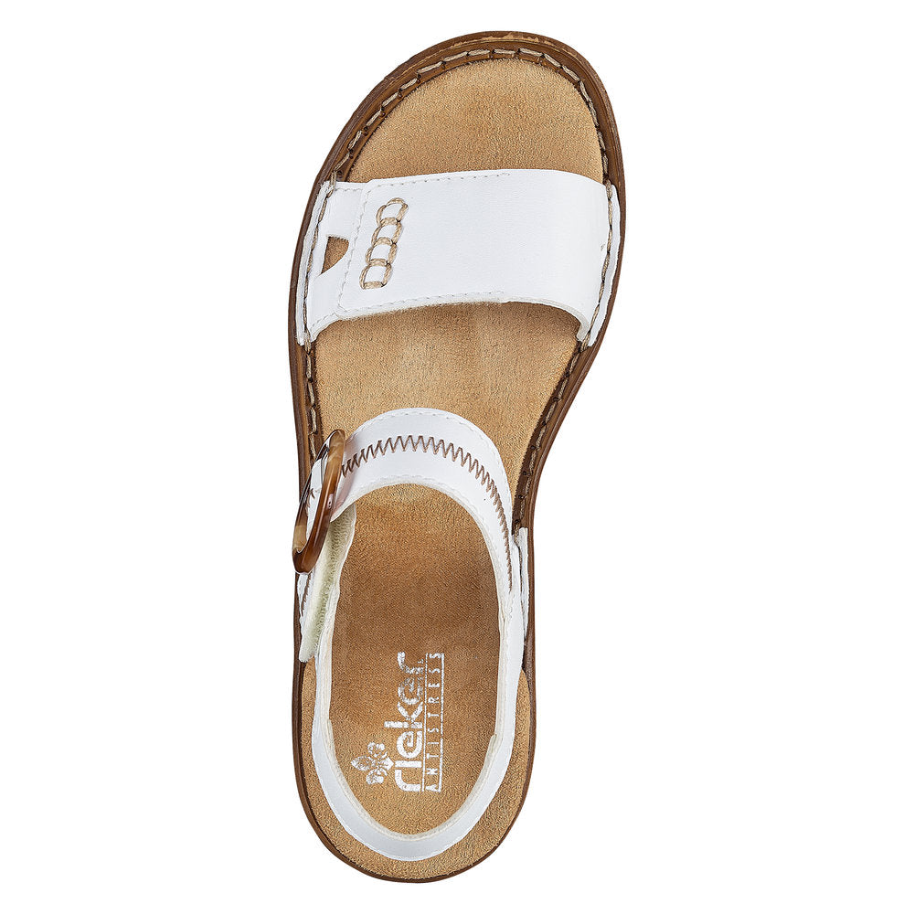 Rieker 628Z3-80 Ladies White Touch Fastening Sandals