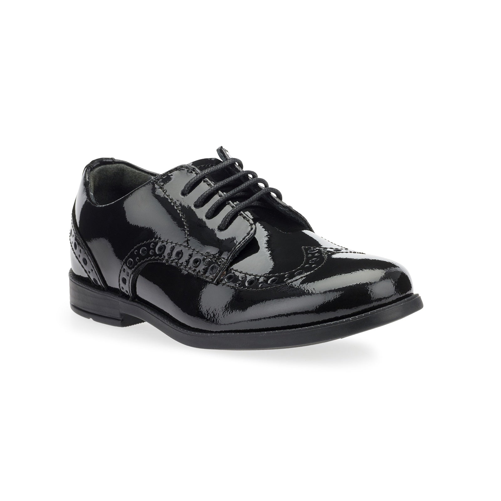 Start-Rite Brogue Senior 3503-3 Girls Black Patent Lace Up Shoe - elevate your sole