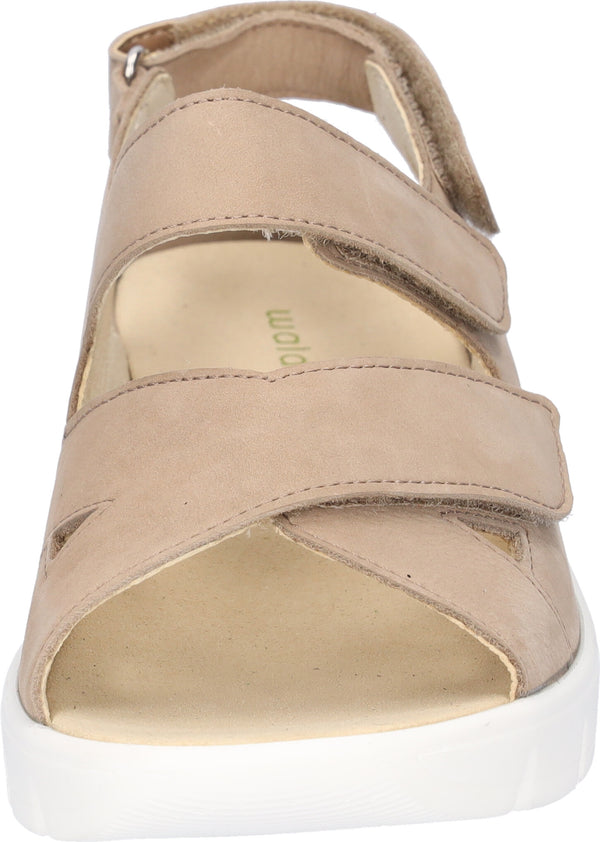 Waldlaufer 658001 191 094 K-Adea Ladies Beige Nubuck Arch Support Touch Fastening Sandals