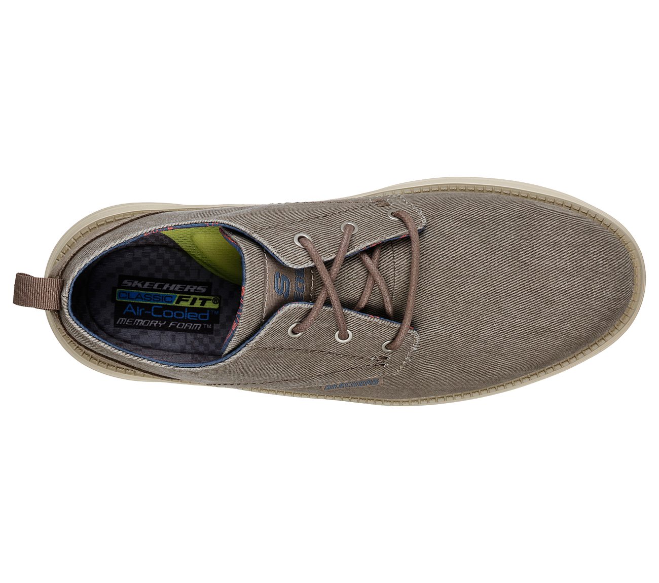 Skechers  Men’s 65910 Status Pexton Taupe  Air Cooled Memory Foam Lace Up Casual Shoe - elevate your sole
