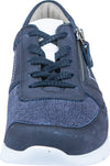 Waldlaufer 661K03 303 898 K-Jenny Ladies Marine Blue Leather Zip & Lace Shoes