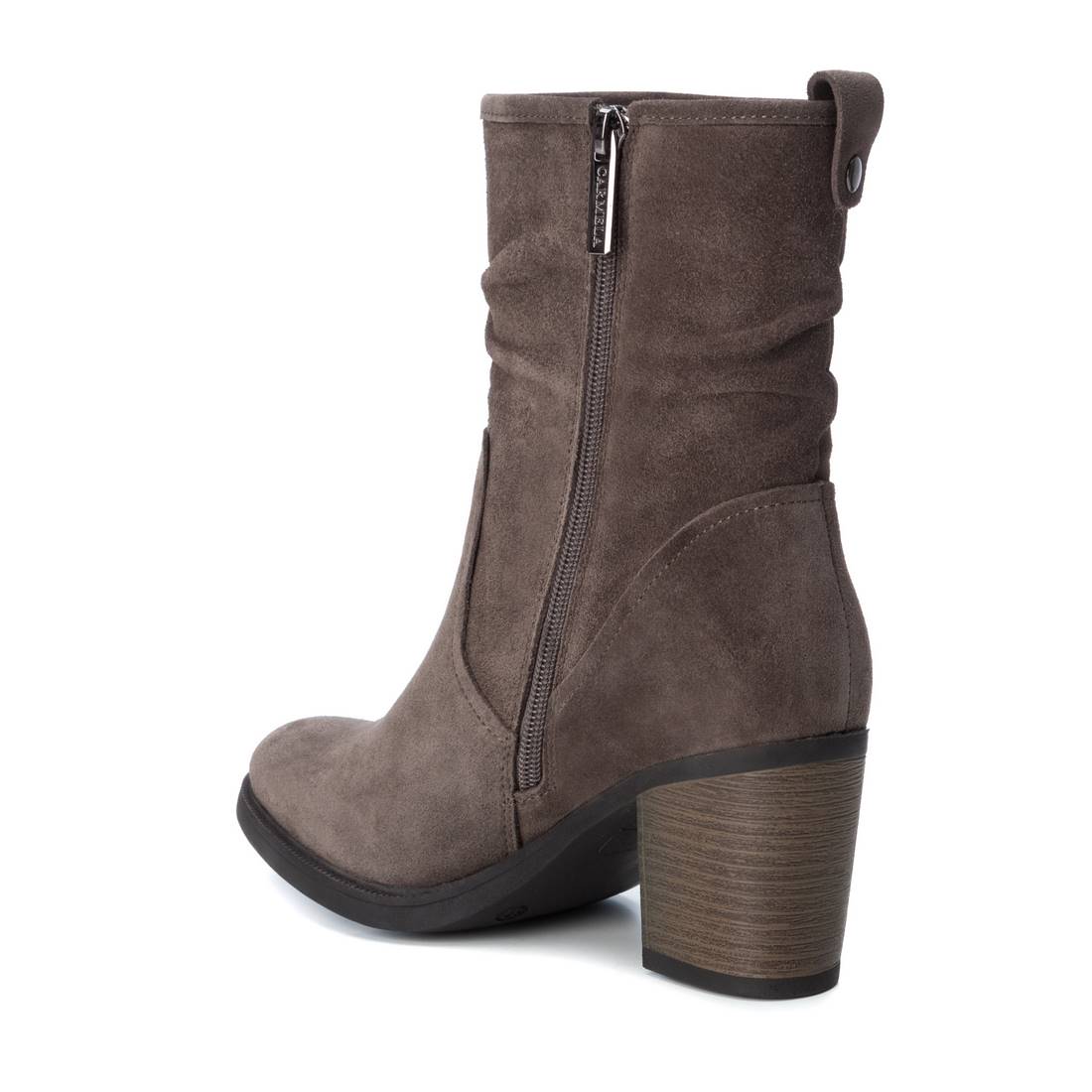 Carmela 67080 Taupe Suede Mid Calf Heeled Boots - elevate your sole