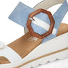 Rieker 67476-10 Ladies Sky Blue Touch Fastening Sandals