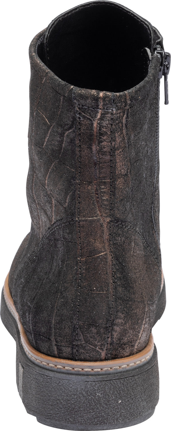 Waldlaufer 683801 113 038 Kitomi Ladies Bronze Suede Zip & Lace Ankle Boots