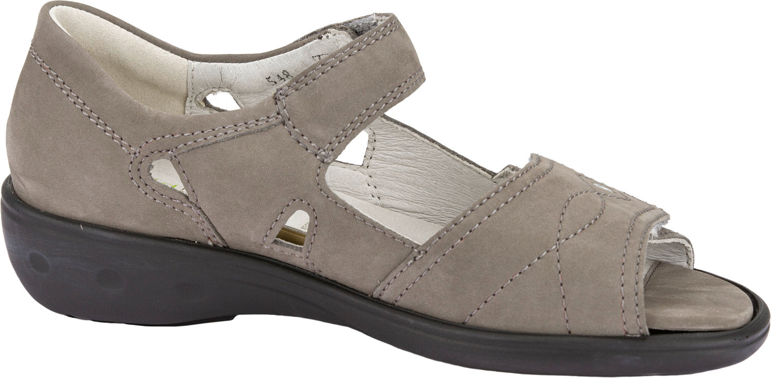 Waldlaufer 684021 191 088 Kara Ladies Stone Nubuck Arch Support Touch Fastening Sandals
