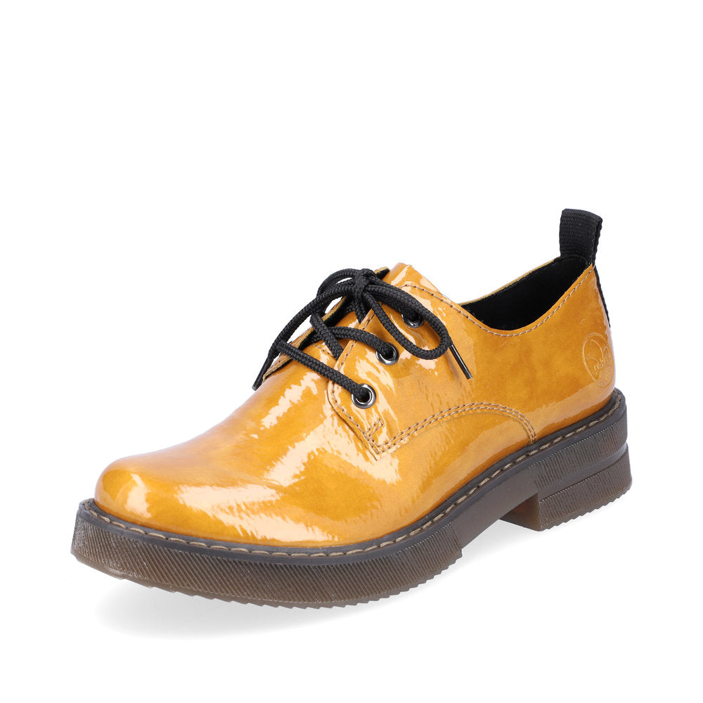 Rieker 72000-68 Ladies Yellow Lace Up Shoes