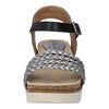 Josef Seibel Clea 16 Ladies Platinum Multi Leather Buckle Sandals