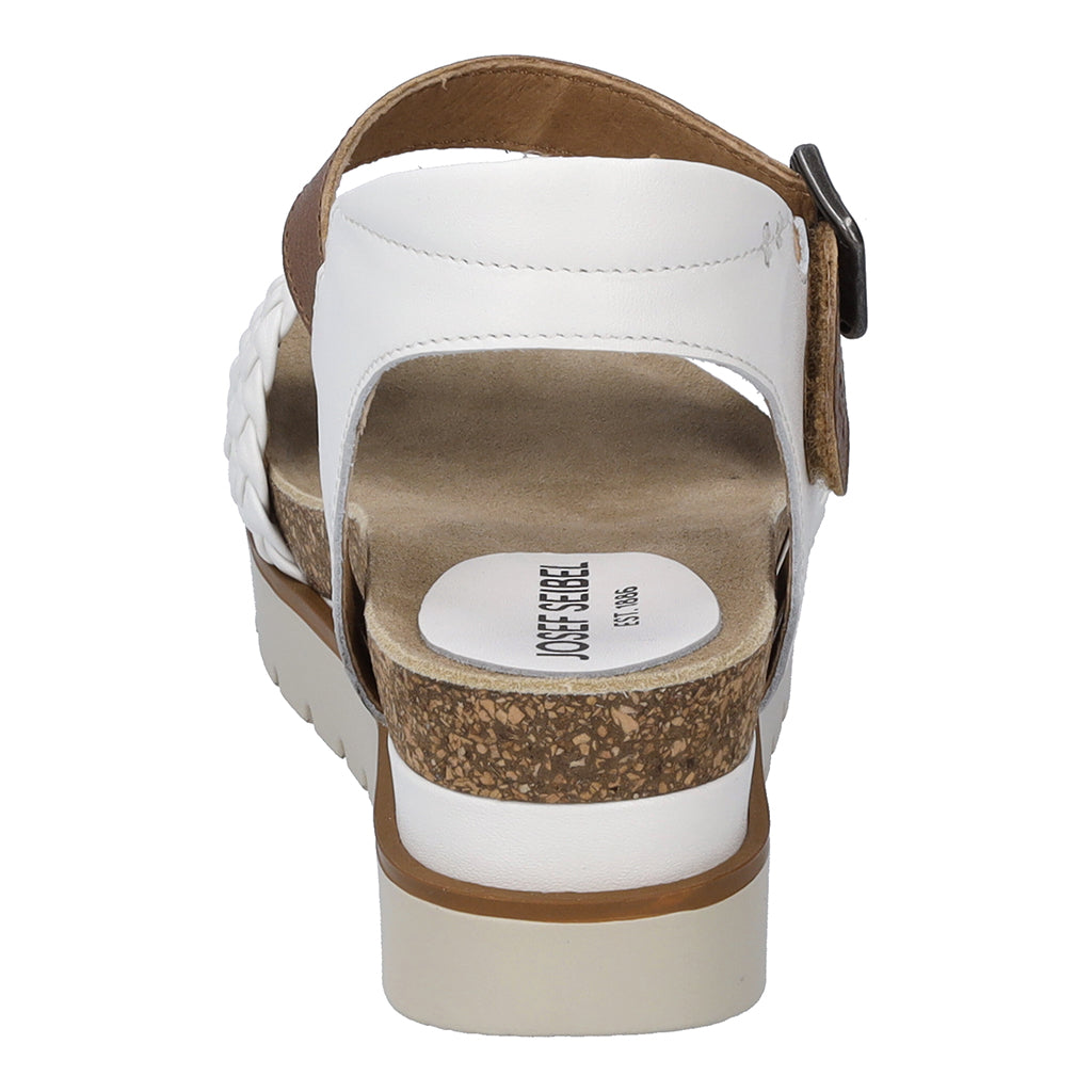 Josef Seibel Clea 16 Ladies White Multi Leather Buckle Sandals