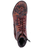 Josef Seibel Sanja 01 Carmin Red Floral Leather Lace Zip Up Combat Boots - elevate your sole