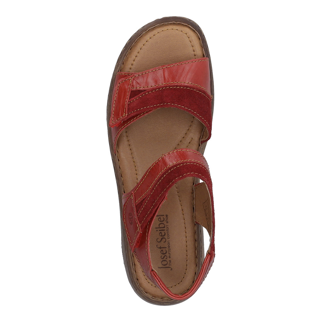 Josef Seibel Debra 19 Red Leather Walking Sandals