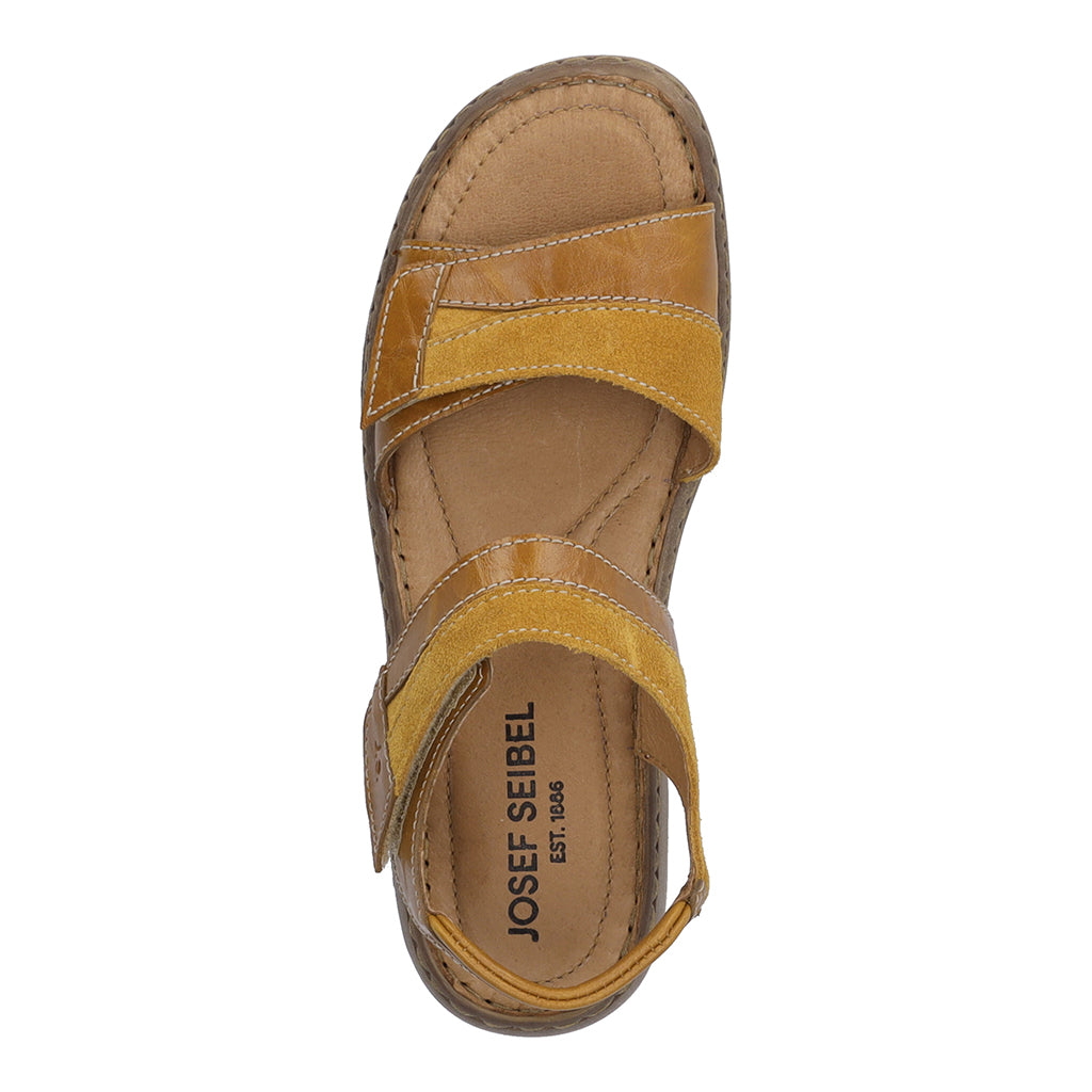 Josef Seibel Debra 19 Ladies Safran Leather Touch Fastening Sandals