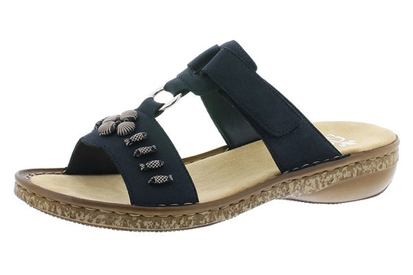 Rieker 62891-14 Ladies Dark Blue Slip On Sandals - elevate your sole