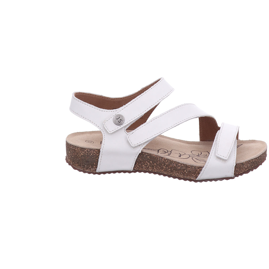 Josef Seibel Tonga 25 Ladies White Leather Touch Fastening Sandals