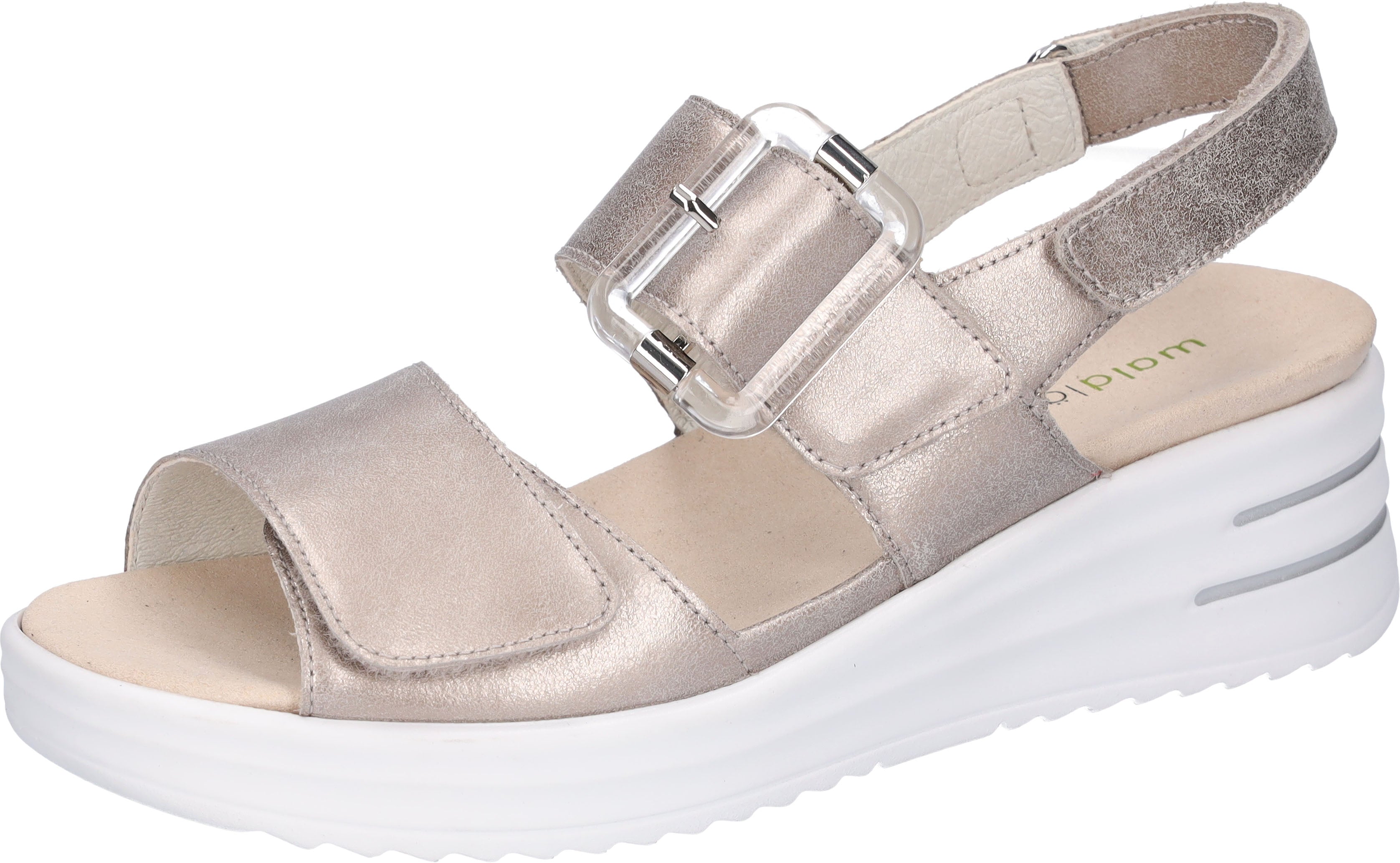 Waldlaufer 795006 131 070 H-Dina Ladies Gold Leather Arch Support Touch Fastening Sandals