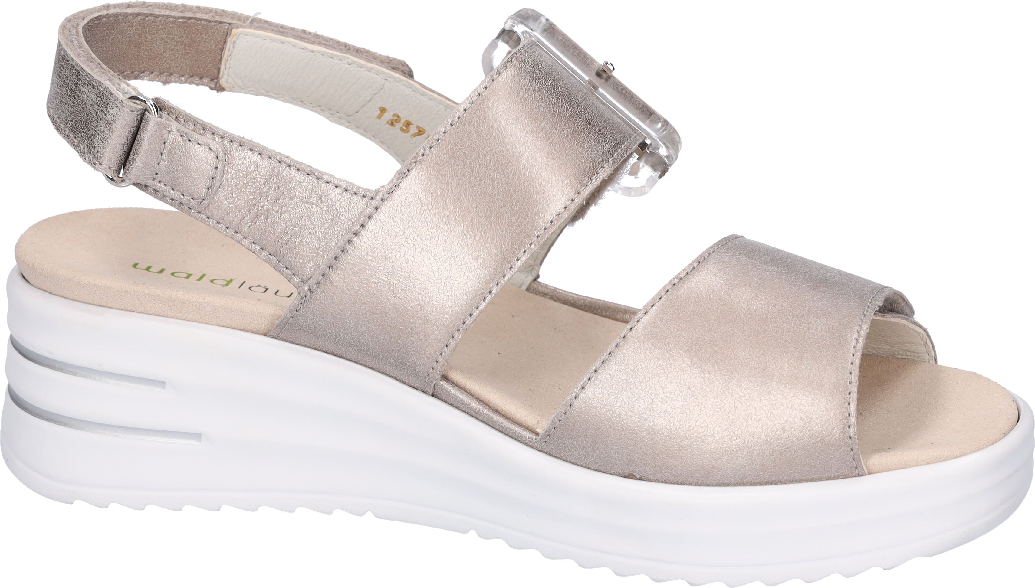 Waldlaufer 795006 131 070 H-Dina Ladies Gold Leather Arch Support Touch Fastening Sandals